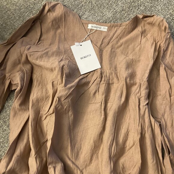 Bokefo Coffee Colored Woman's Pajamas (Loungewear) Shorts set - Size L - Picture 3 of 6